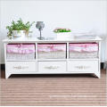 White color Garden wood TV cabinet